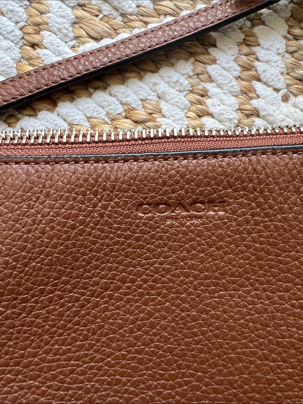 Coach Brown Pebbled Leather Crossbody Bag - Picture 2 of 9